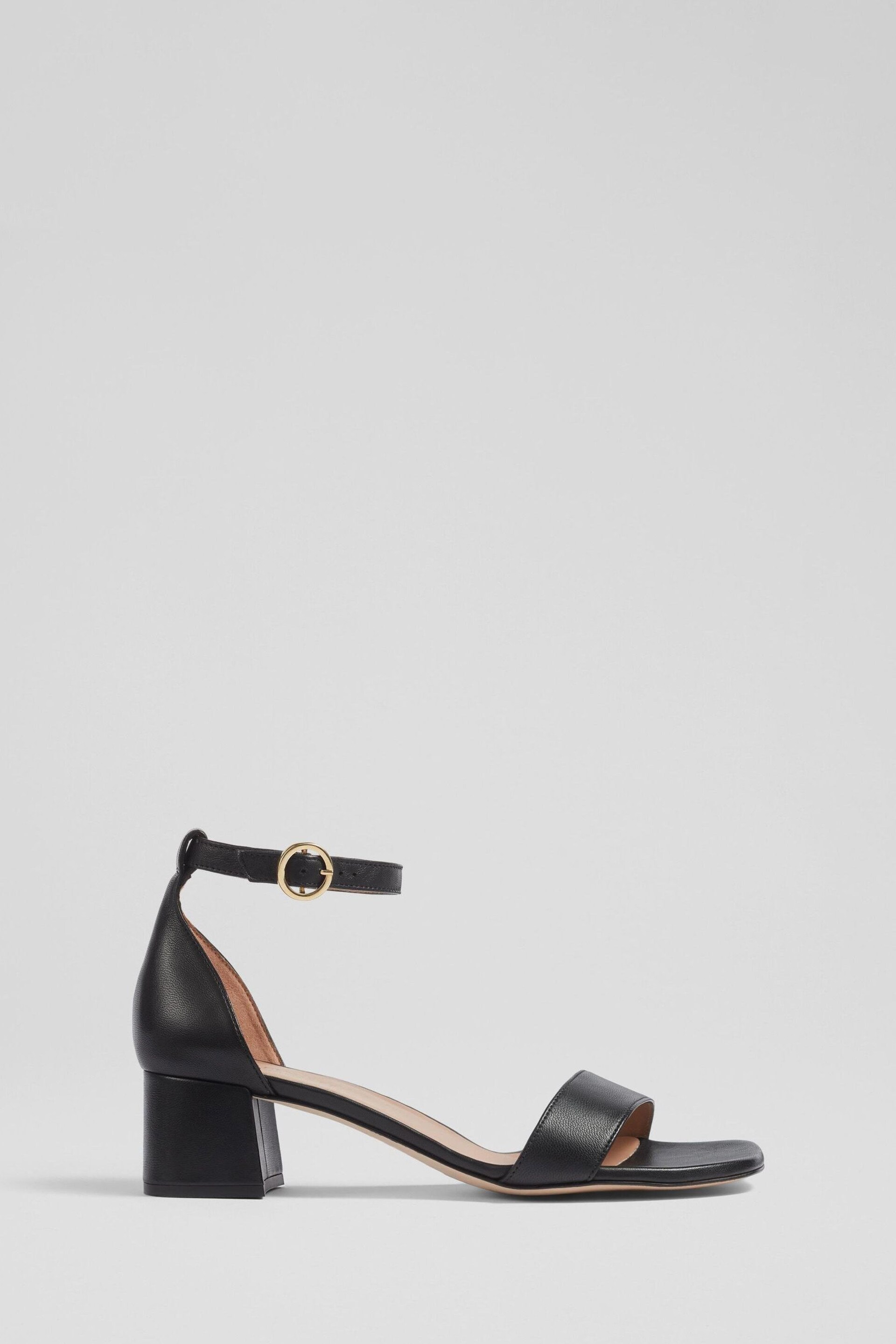 LK Bennett Nette Leather Black Sandals - Image 1 of 4