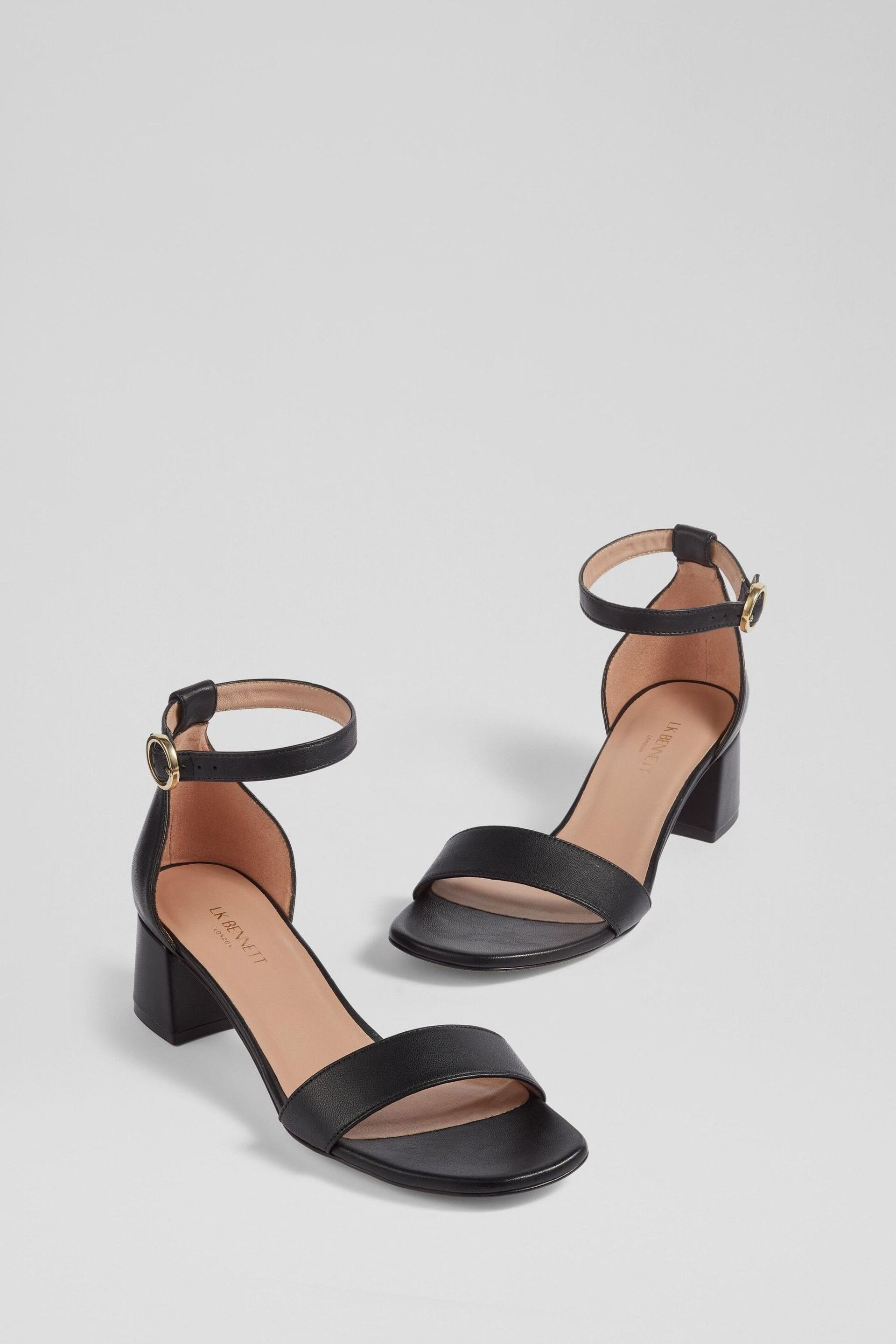 LK Bennett Nette Leather Black Sandals - Image 3 of 4