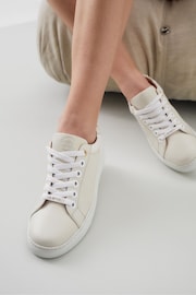 LK Bennett Natural Sigture Leather Trainers - Image 2 of 3