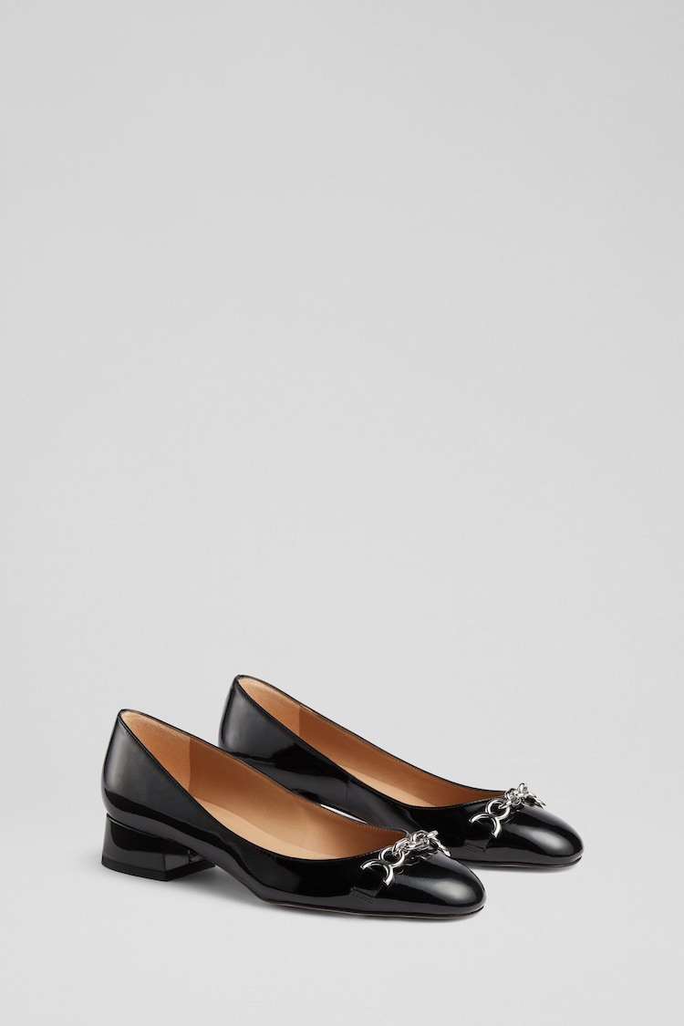 LK Bennett Black Patent Blakely Snaffle Pumps - Image 2 of 4