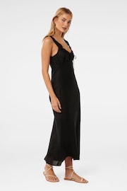 Forever New Black Pure Linen Etta Bow Tie Midi Dress - Image 3 of 4