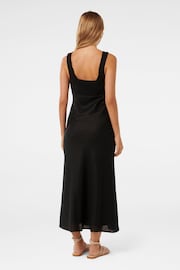 Forever New Black Pure Linen Etta Bow Tie Midi Dress - Image 4 of 4
