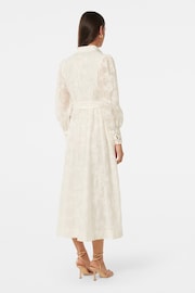 Forever New White Autumn Embroidered Midi Dress contains Linen - Image 4 of 4