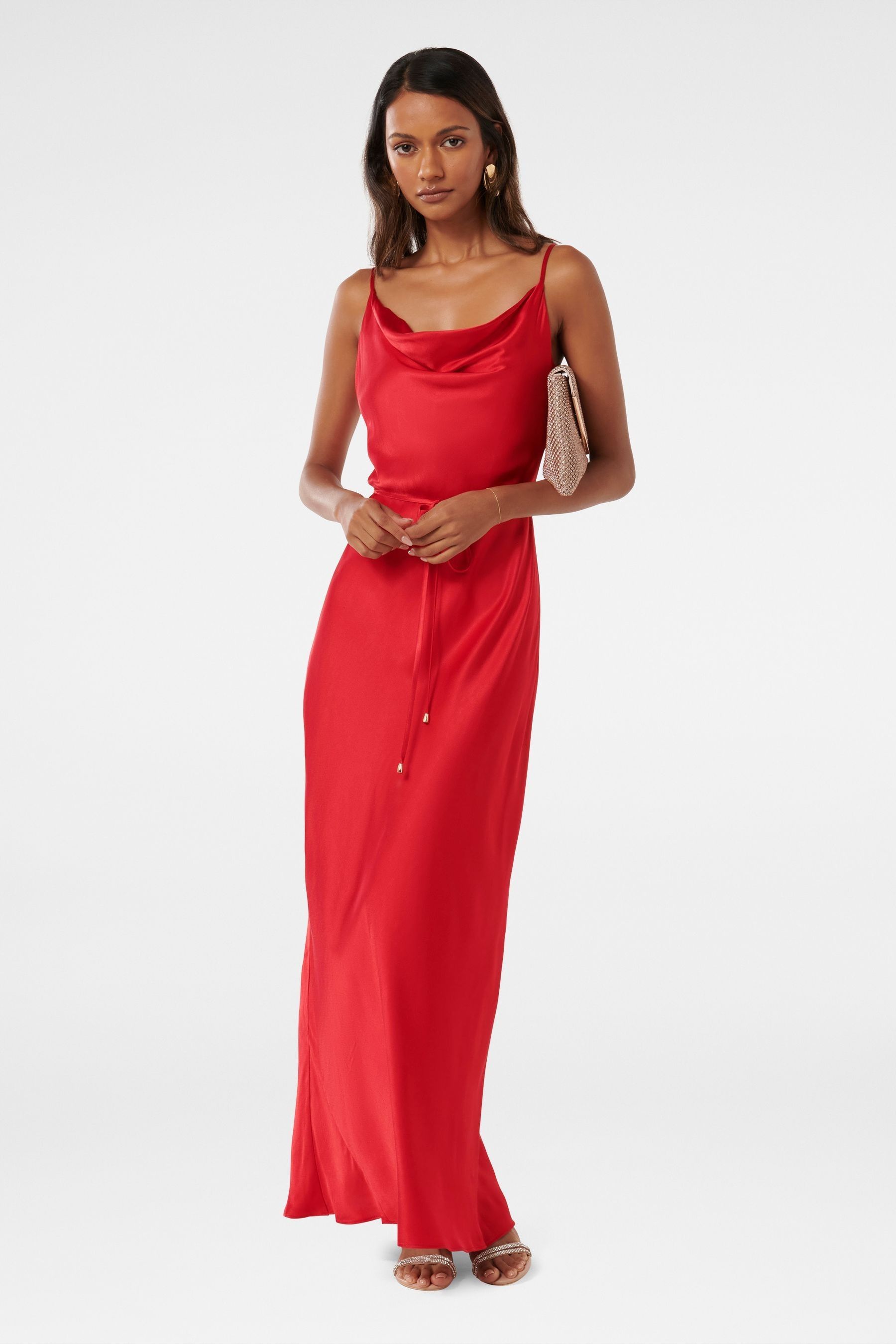 Satin cowl maxi dress 2025