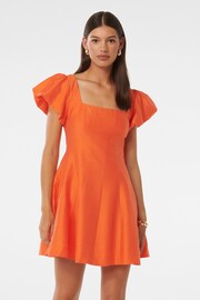 Forever New Orange Josie Square Neck Mini Dress contains Linen - Image 1 of 5