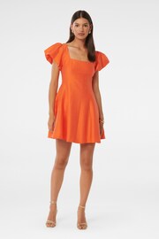 Forever New Orange Josie Square Neck Mini Dress contains Linen - Image 5 of 5