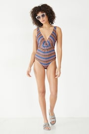 Hush Blue Zig Zag Front Twist Swimsuit - Image 3 of 5