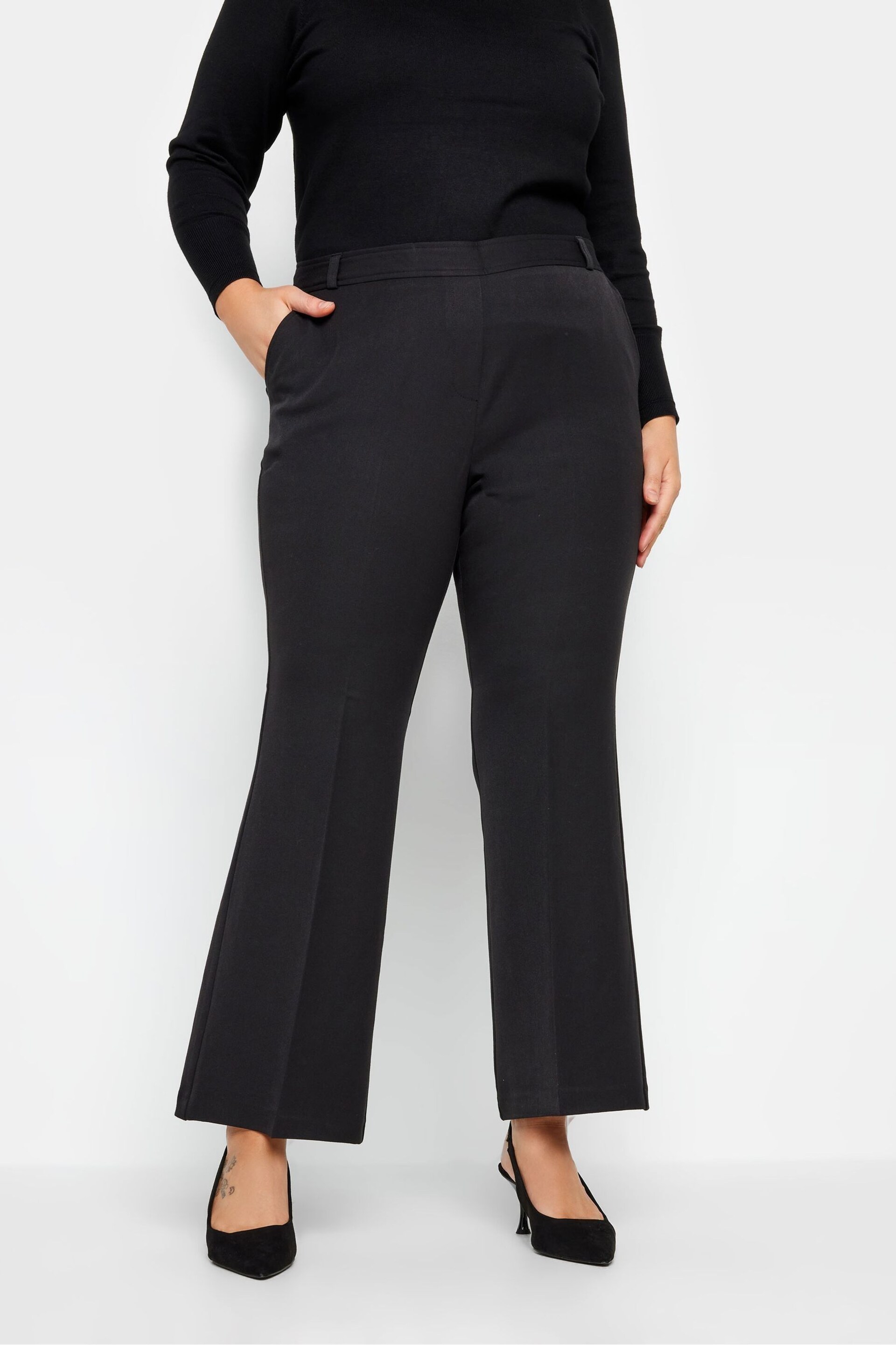 Evans Wide Leg Formal Black Trousers - Image 1 of 2