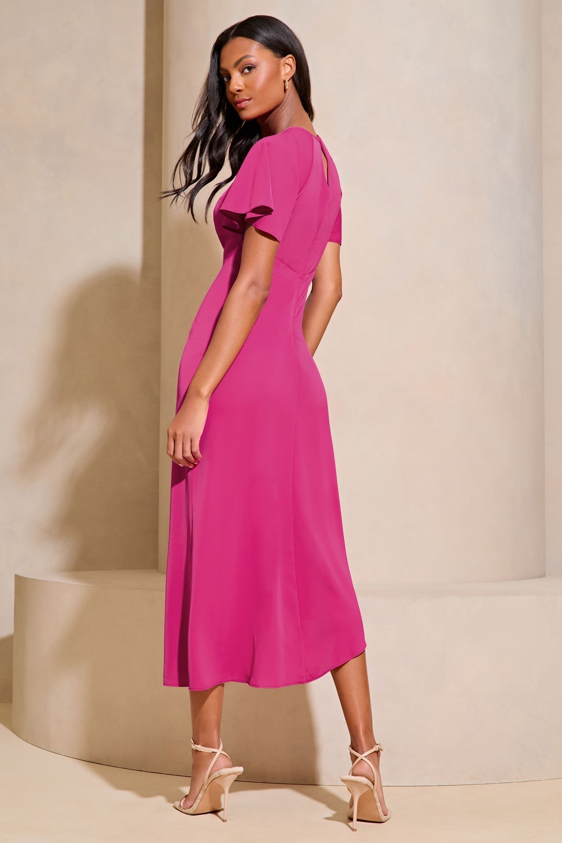 Pink keyhole dress deals