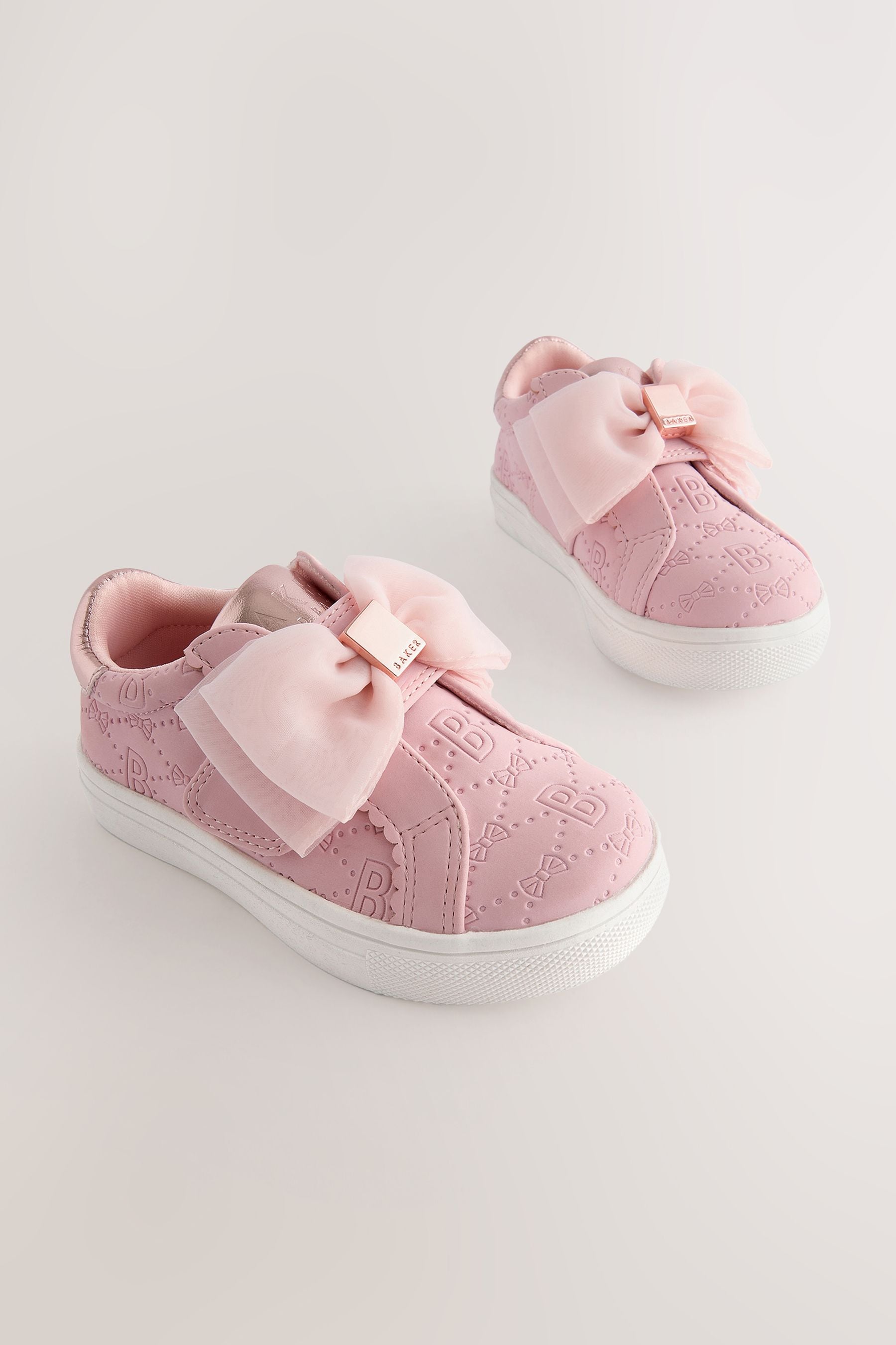 Baker by Ted Baker Girls Organza Bow Trainers uk6eu23 PINK