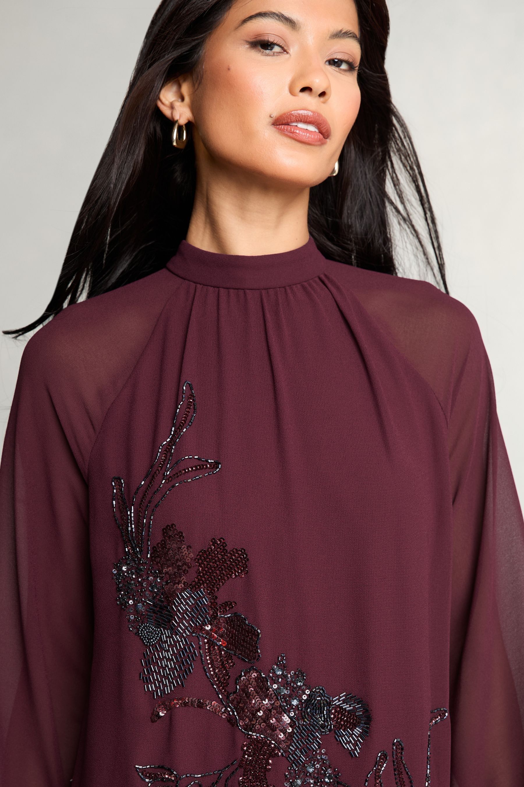Lipsy long sleeve artwork mini dress clearance