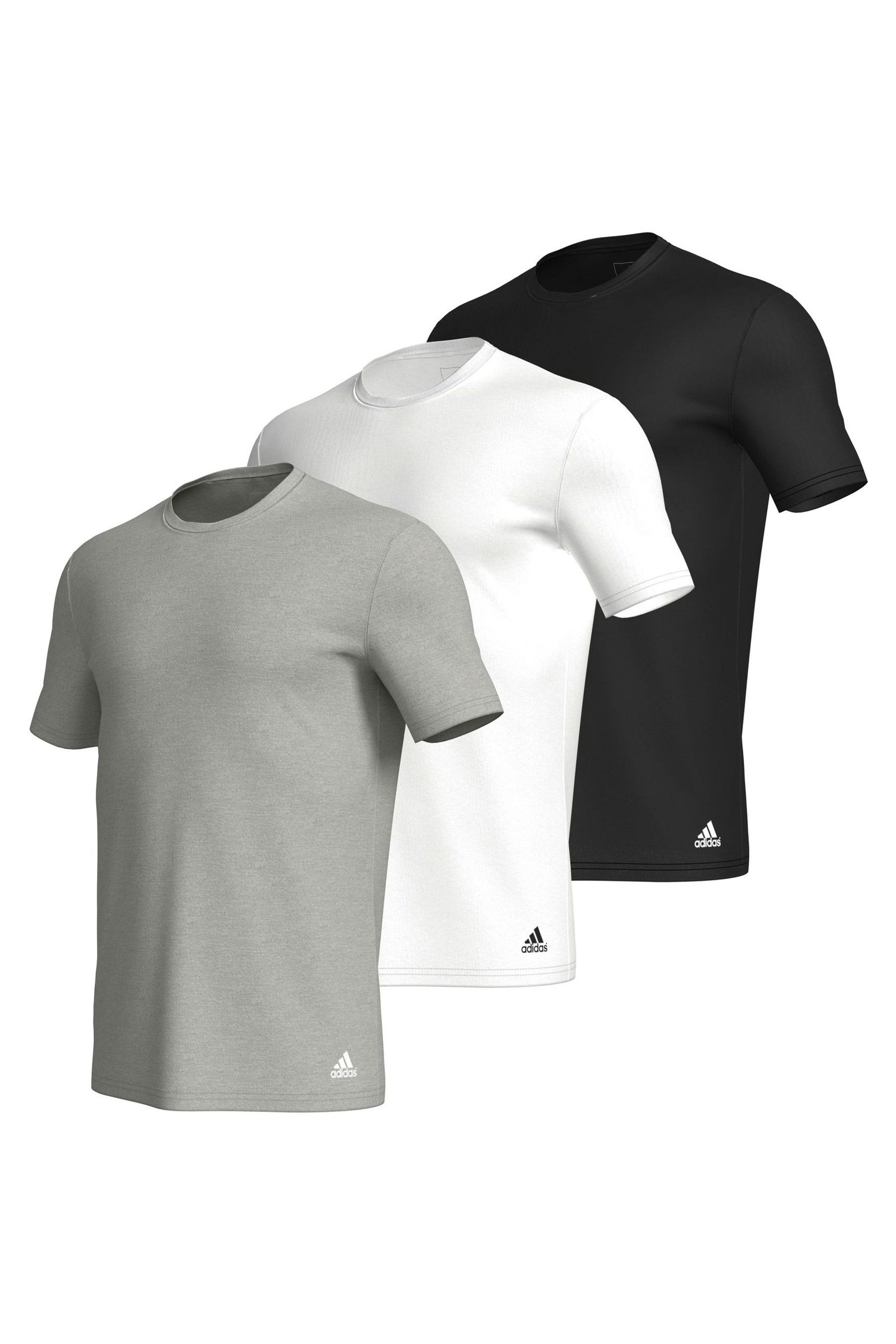 adidas Multi Crew Neck 100 Cotton T Shirts 3 Pack