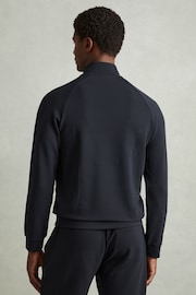 Reiss Navy Illinois Textured Half-Zip Funnel-Neck Jumper - Image 4 of 6