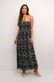 Kaffe Amber Strapless Tie Neck Black Maxi Dress - Image 1 of 6