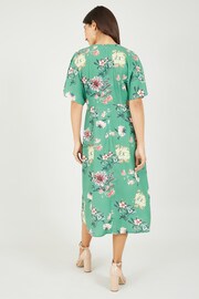 Yumi Green Yumi Blue Floral Blossom Print Kimono Dress - Image 4 of 5