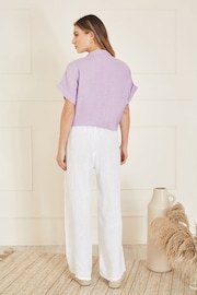 Yumi Purple Italian Linen Shirt - Image 3 of 4