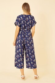 Yumi Blue Crane Print Culotte Jumpsuit - Image 3 of 4
