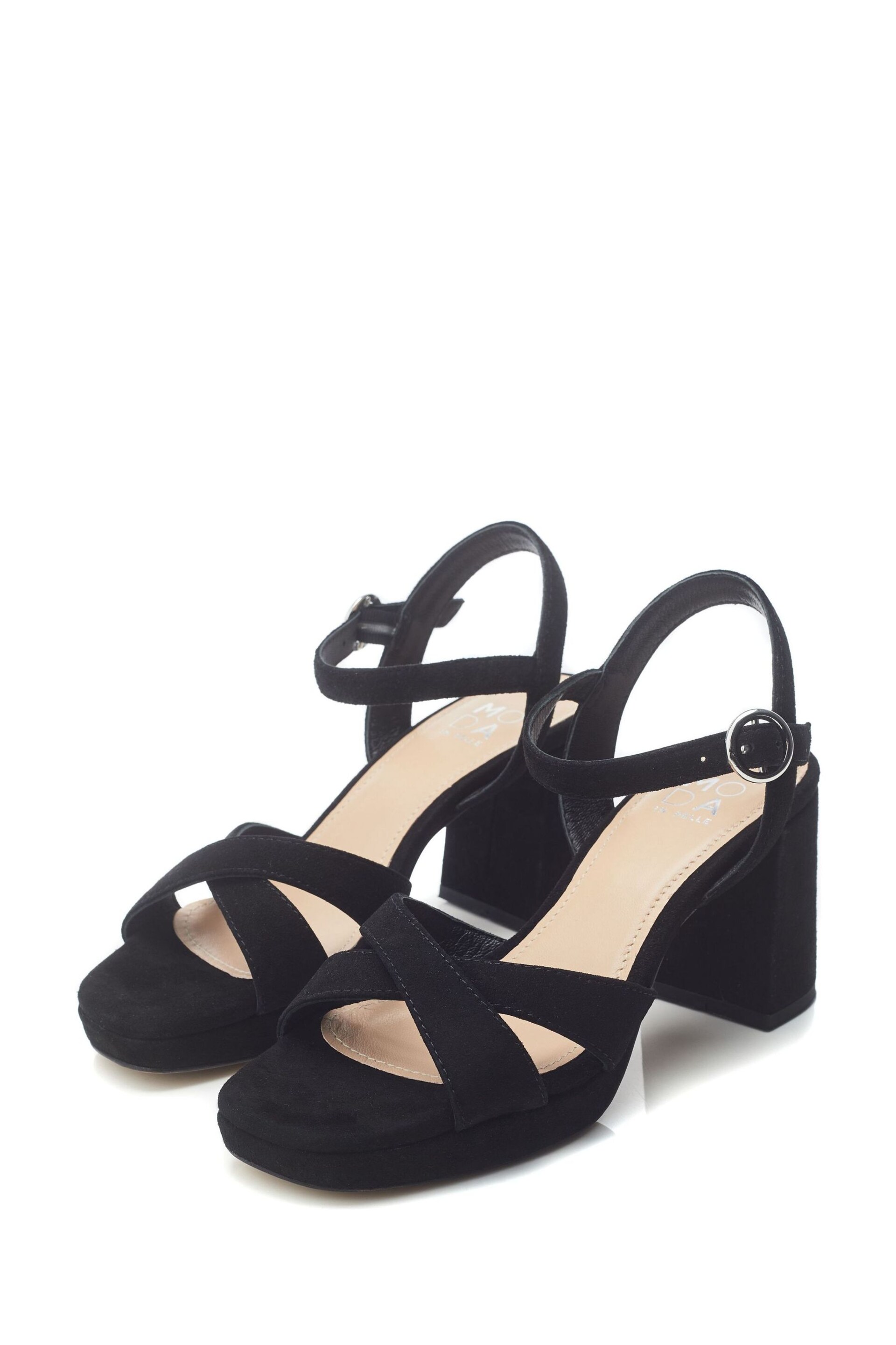 Moda in Pelle Marli Cross Over Block Heel Platform Sandals - Image 2 of 4