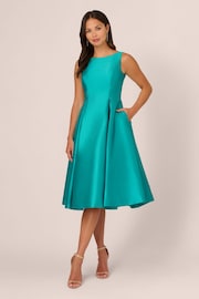 Adrianna Papell Green Sleeveless Tea Length Dress - Image 1 of 7