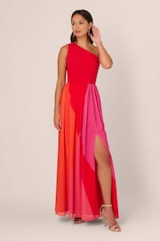 Adrianna Papell Red Color Block Chiffon Dress - Image 1 of 7