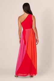 Adrianna Papell Red Color Block Chiffon Dress - Image 2 of 7