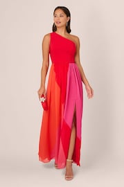 Adrianna Papell Red Color Block Chiffon Dress - Image 3 of 7