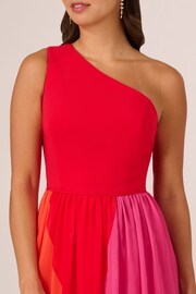 Adrianna Papell Red Color Block Chiffon Dress - Image 4 of 7