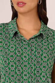Adrianna Papell Green Flutter Sleeve Button Up Top - Image 4 of 7