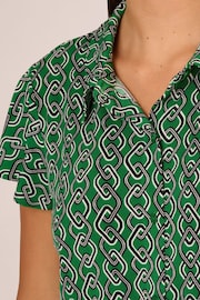 Adrianna Papell Green Flutter Sleeve Button Up Top - Image 5 of 7