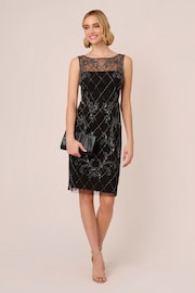 Adrianna Papell Studio Beaded Sheath Black Dress - Image 4 of 7