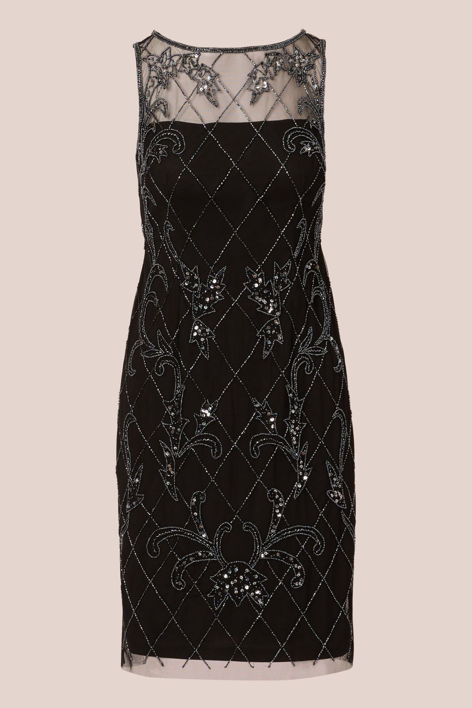 Adrianna Papell Studio Beaded Sheath Black Dress - Image 7 of 7