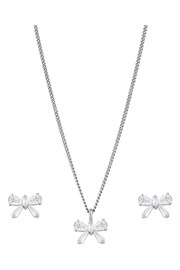 Jon Richard Silver Tone Bow Earrings And Pendant Set with Gift Boxed - Image 2 of 2