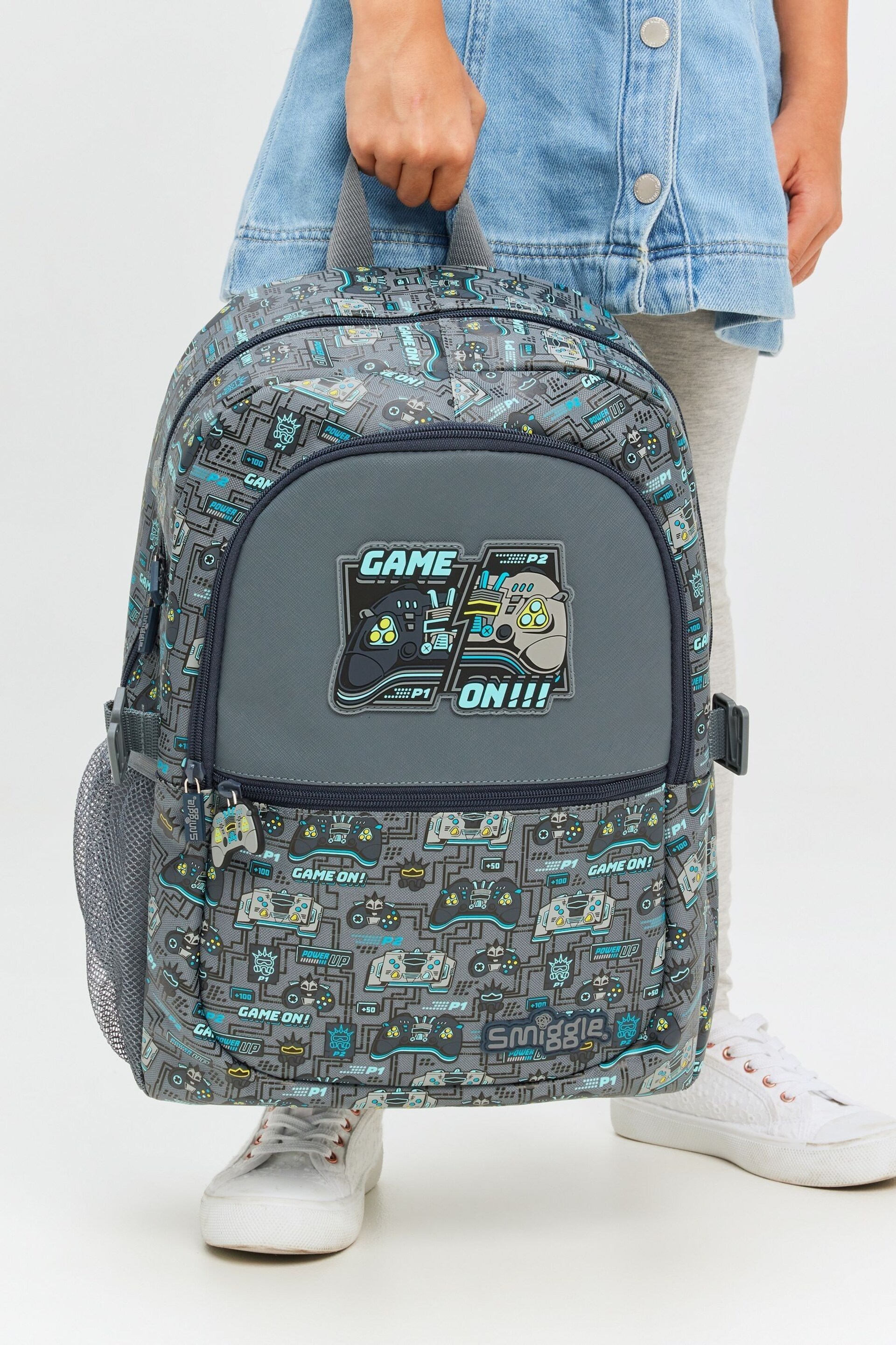 Smiggle Grey Epic Adventures Classic Attach Backpack - Image 2 of 6