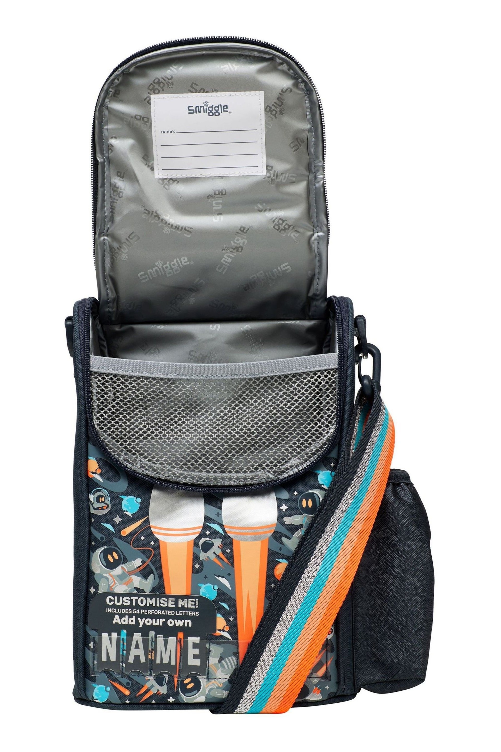 Smiggle Grey Blast Off Junior Id Lunchbox With Strap - Image 5 of 5