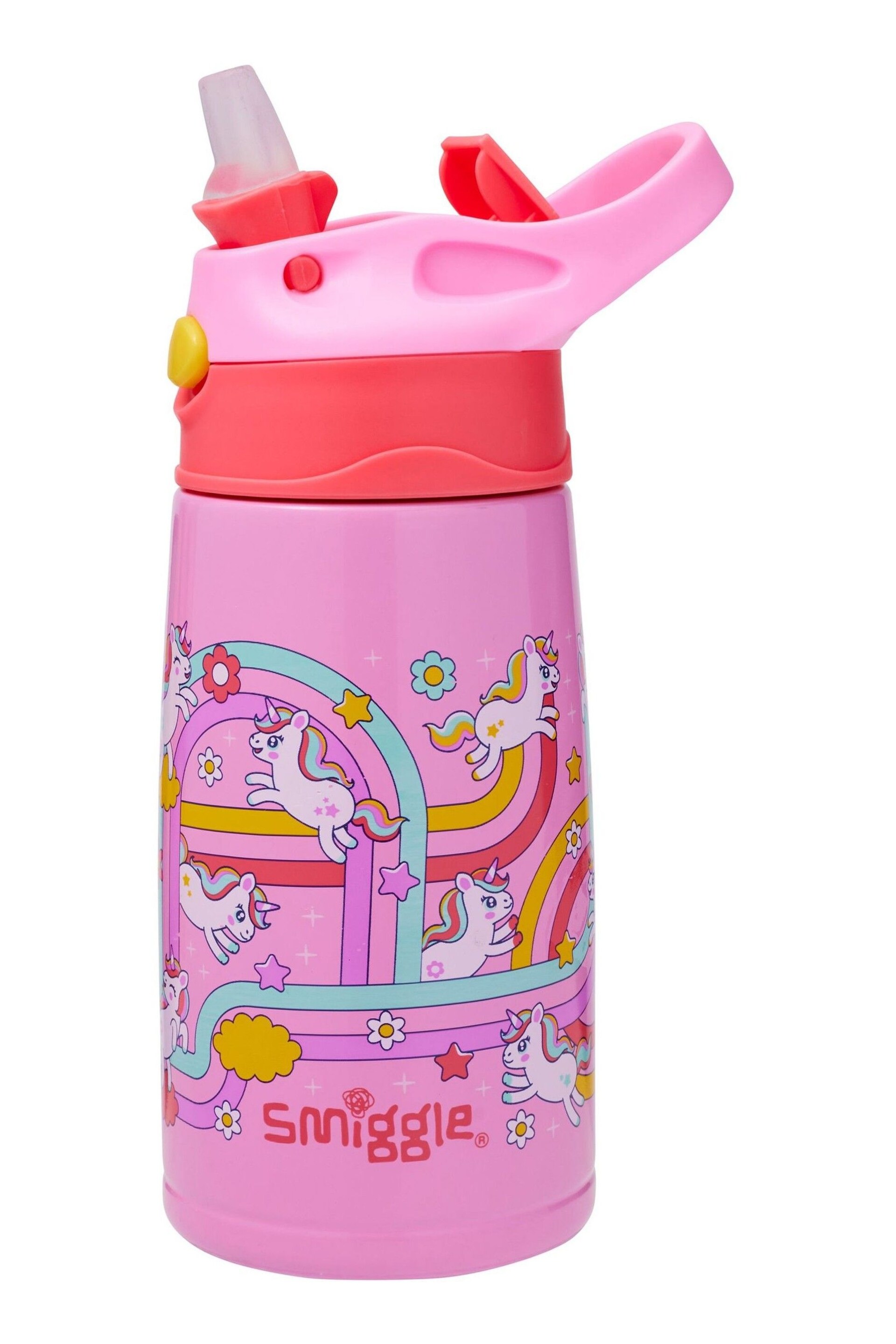 Smiggle Pink Blast Off Junior Stainless Steel Flip Drink Bottle 400Ml - Image 2 of 4