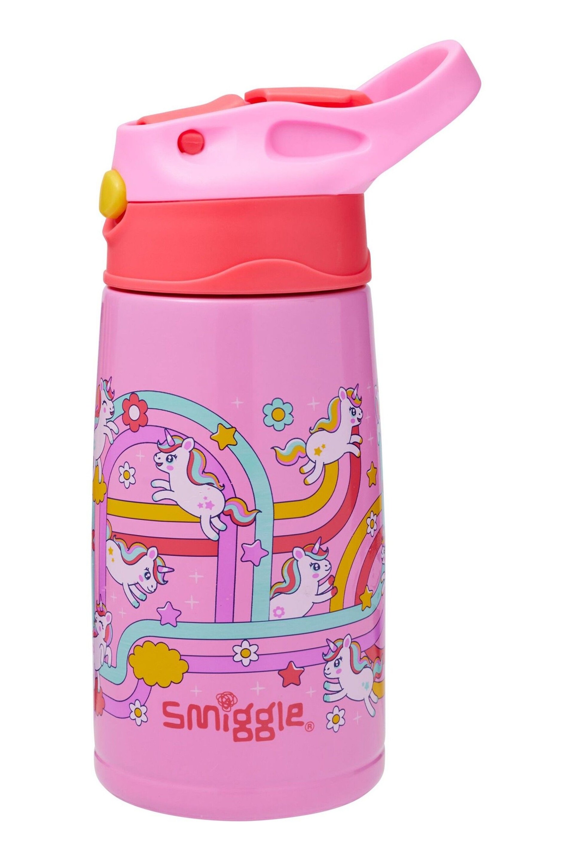 Smiggle Pink Blast Off Junior Stainless Steel Flip Drink Bottle 400Ml - Image 4 of 4