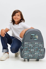 Smiggle Grey Epic Adventures Trolley Backpack With Light Up Wheels - Image 1 of 6