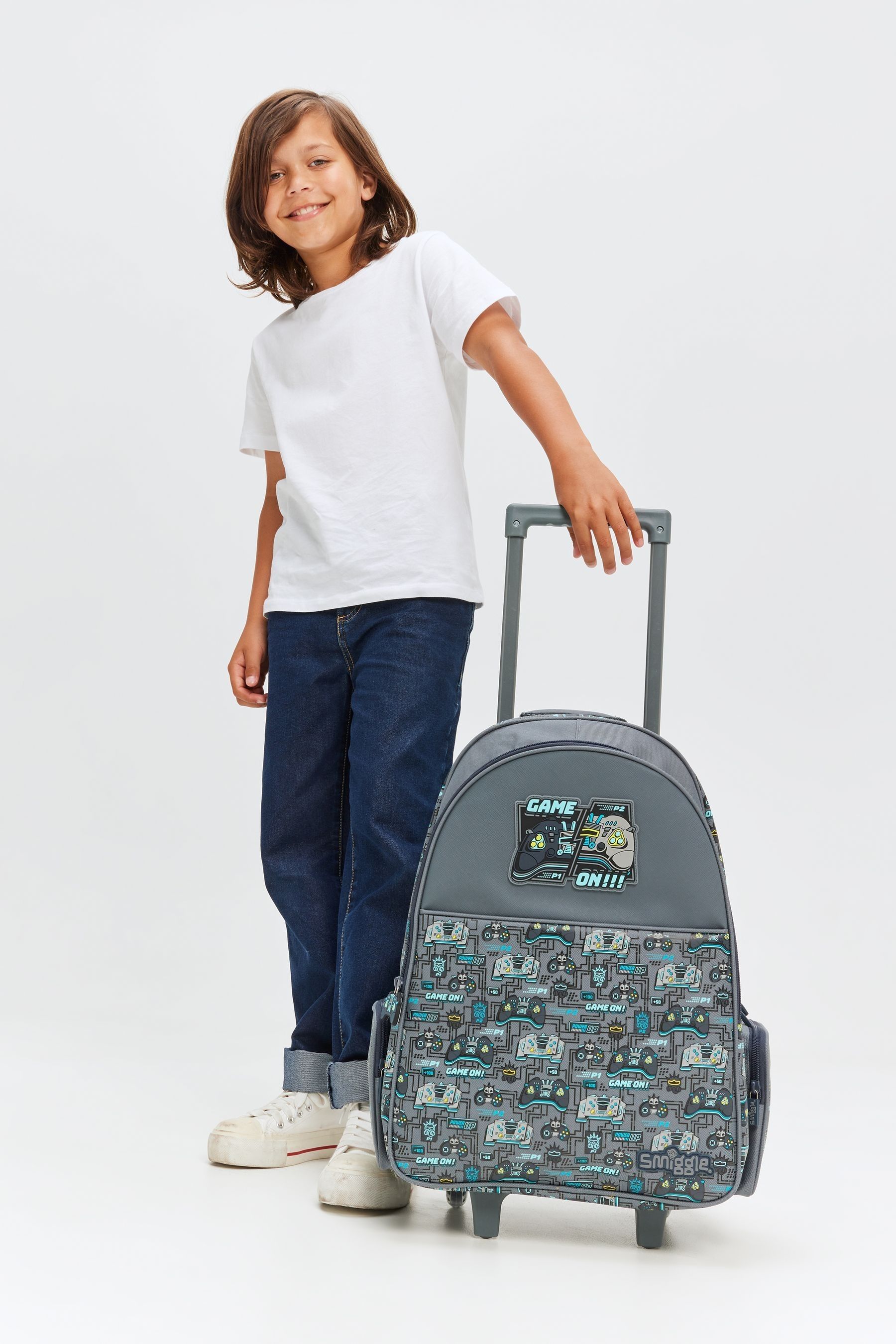 Buy Smiggle Grey Epic Adventures Suitcase Trolley Backpack With Light Up Wheels from Next Canada