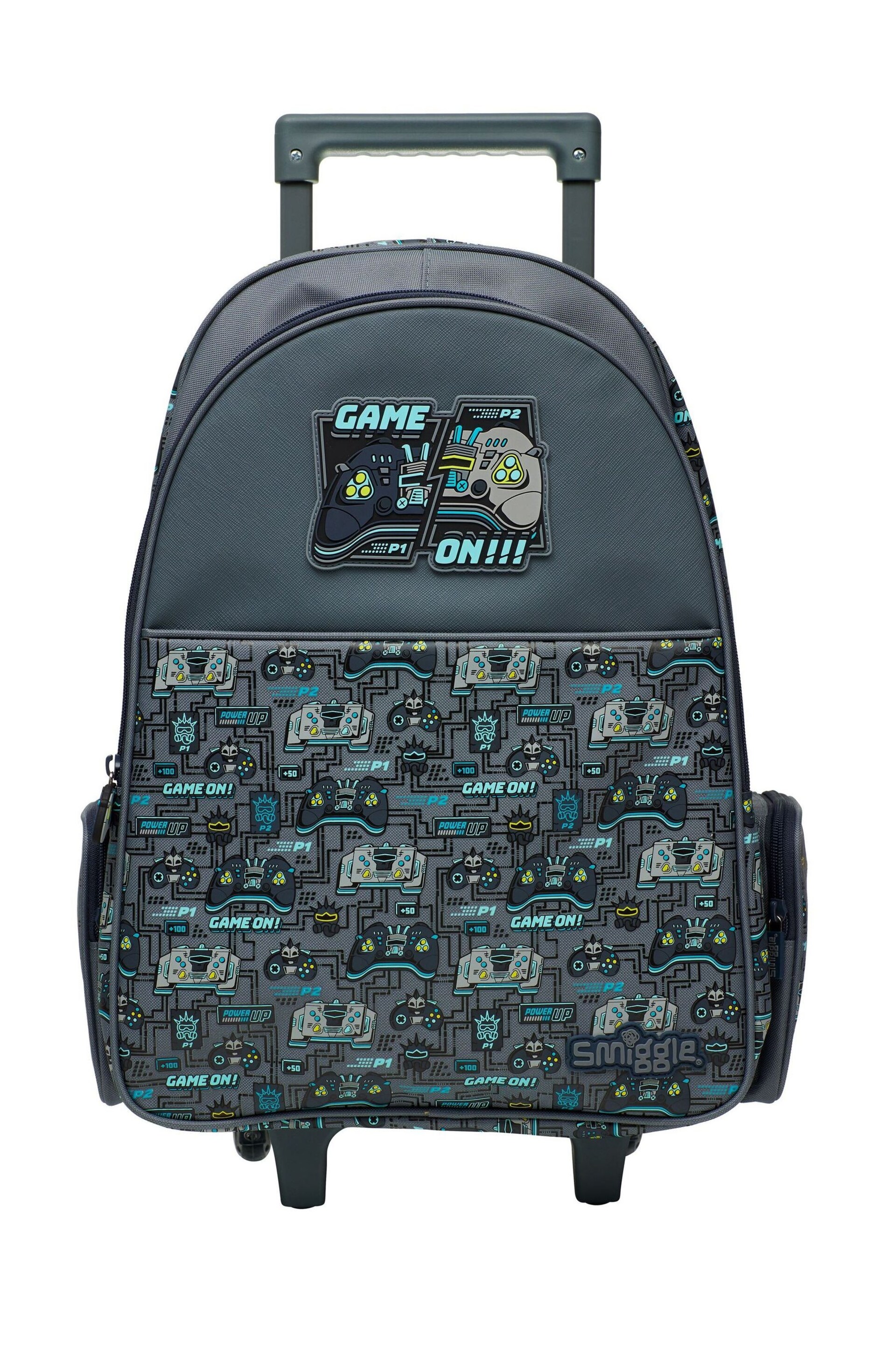 Smiggle Grey Epic Adventures Trolley Backpack With Light Up Wheels - Image 3 of 6