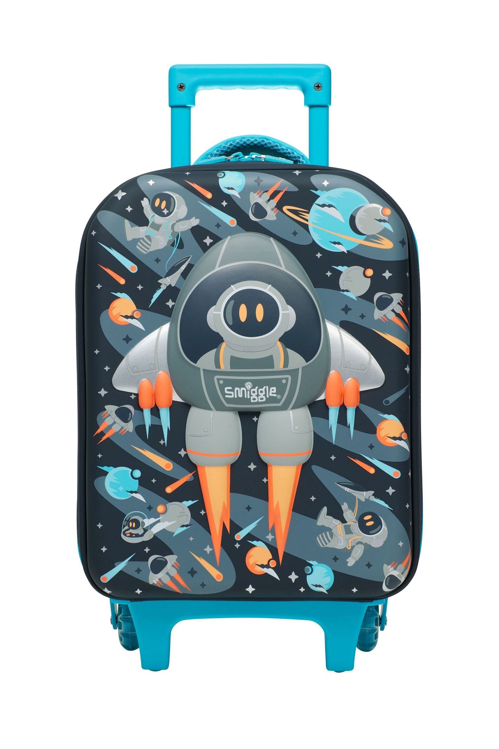 Smiggle Grey Blast Off Junior Hardtop Trolley Bag - Image 1 of 6