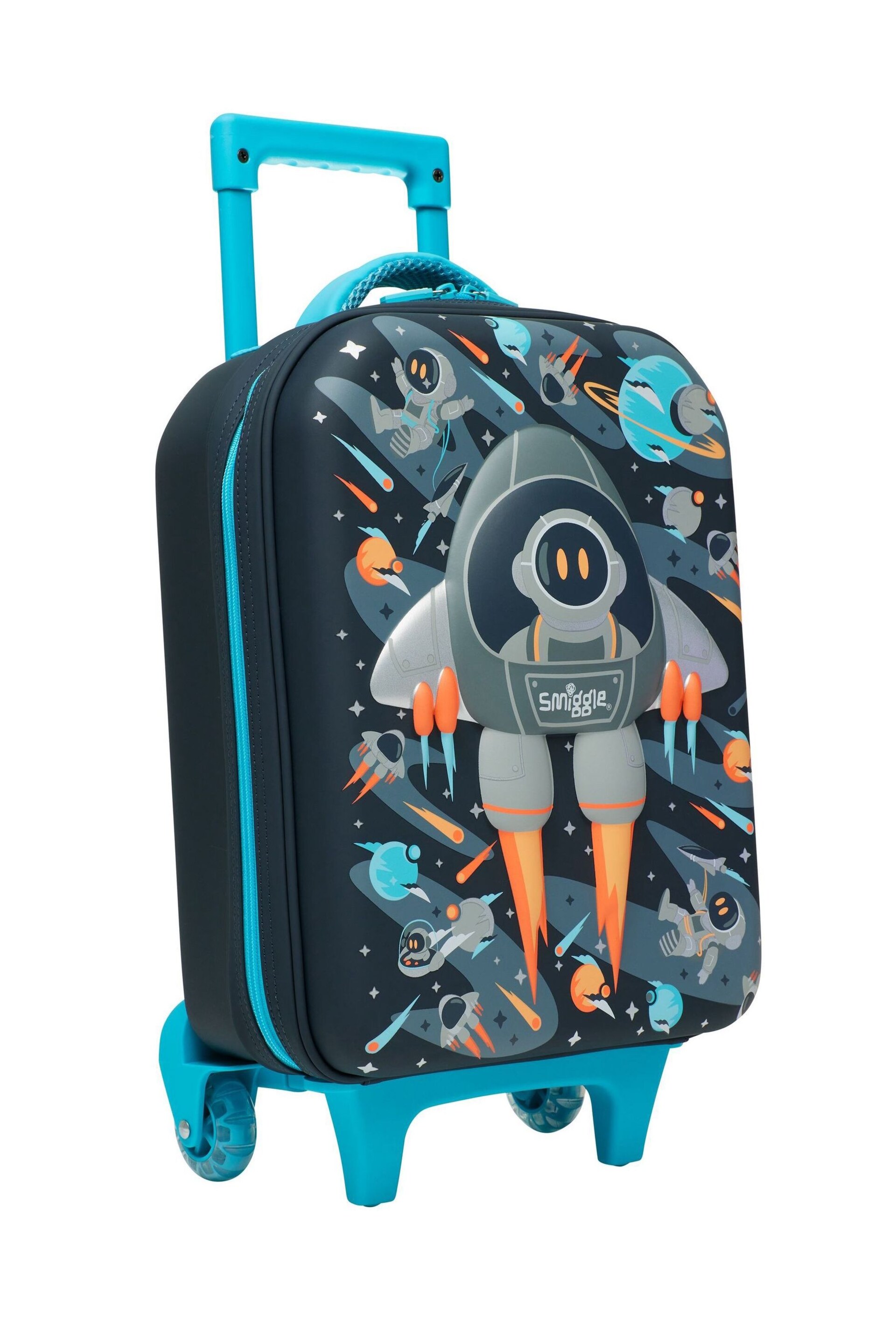 Smiggle Grey Blast Off Junior Hardtop Trolley Bag - Image 4 of 6