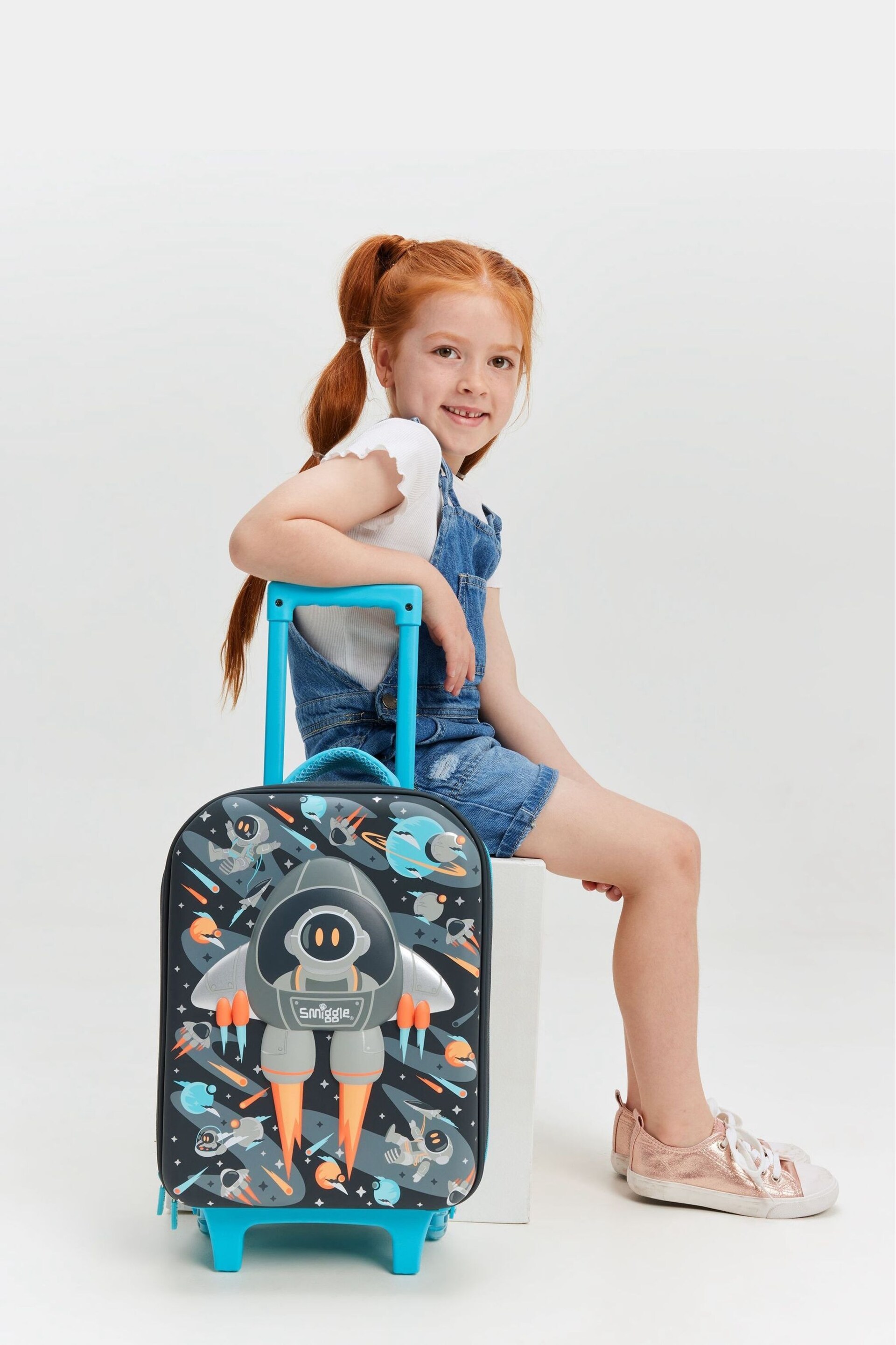 Smiggle Grey Blast Off Junior Hardtop Trolley Bag - Image 6 of 6