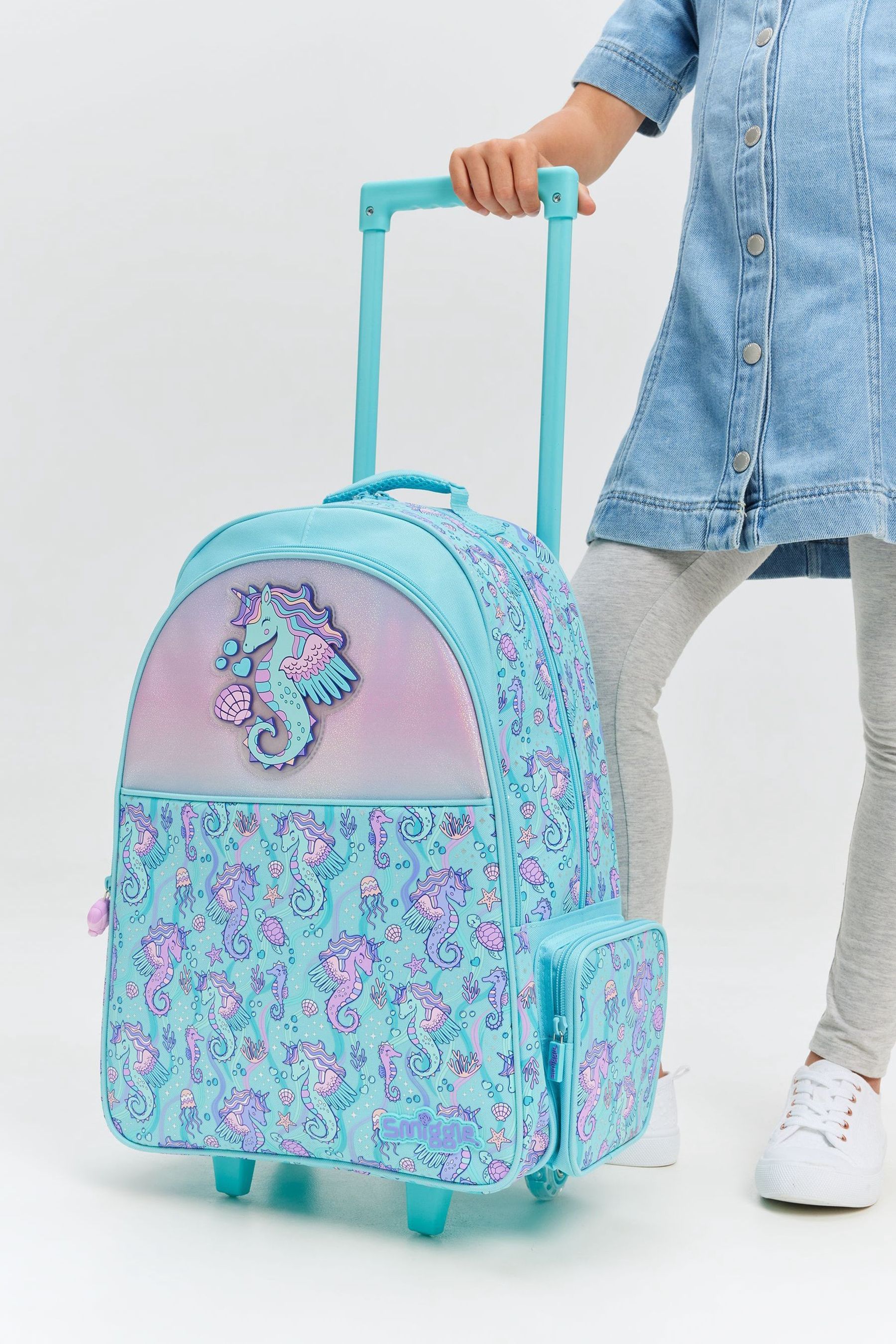 Buy Smiggle Blue Epic Adventures Suitcase Trolley Backpack With Light Up Wheels from Next Ireland