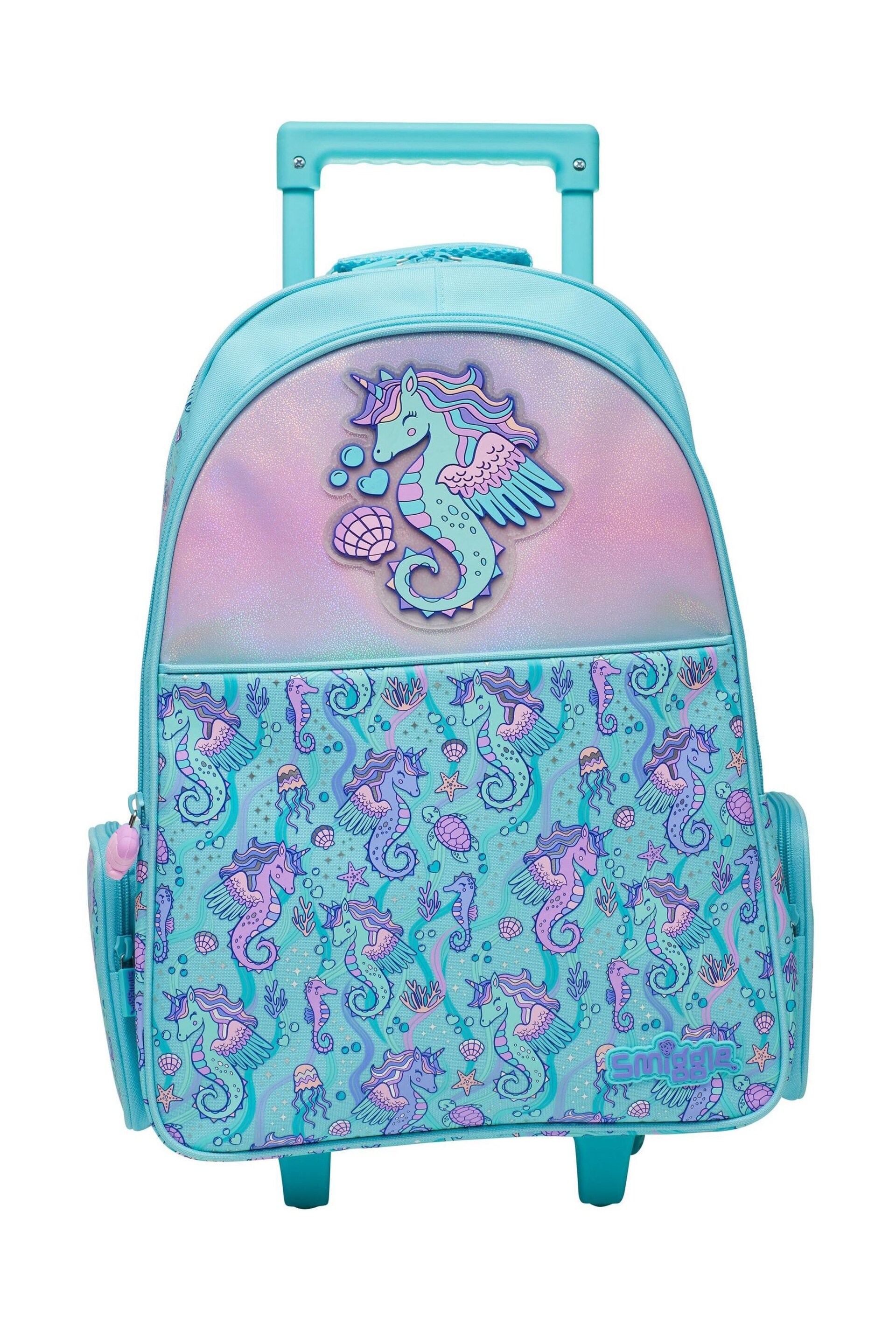 Smiggle Blue Epic Adventures Trolley Backpack With Light Up Wheels - Image 3 of 6