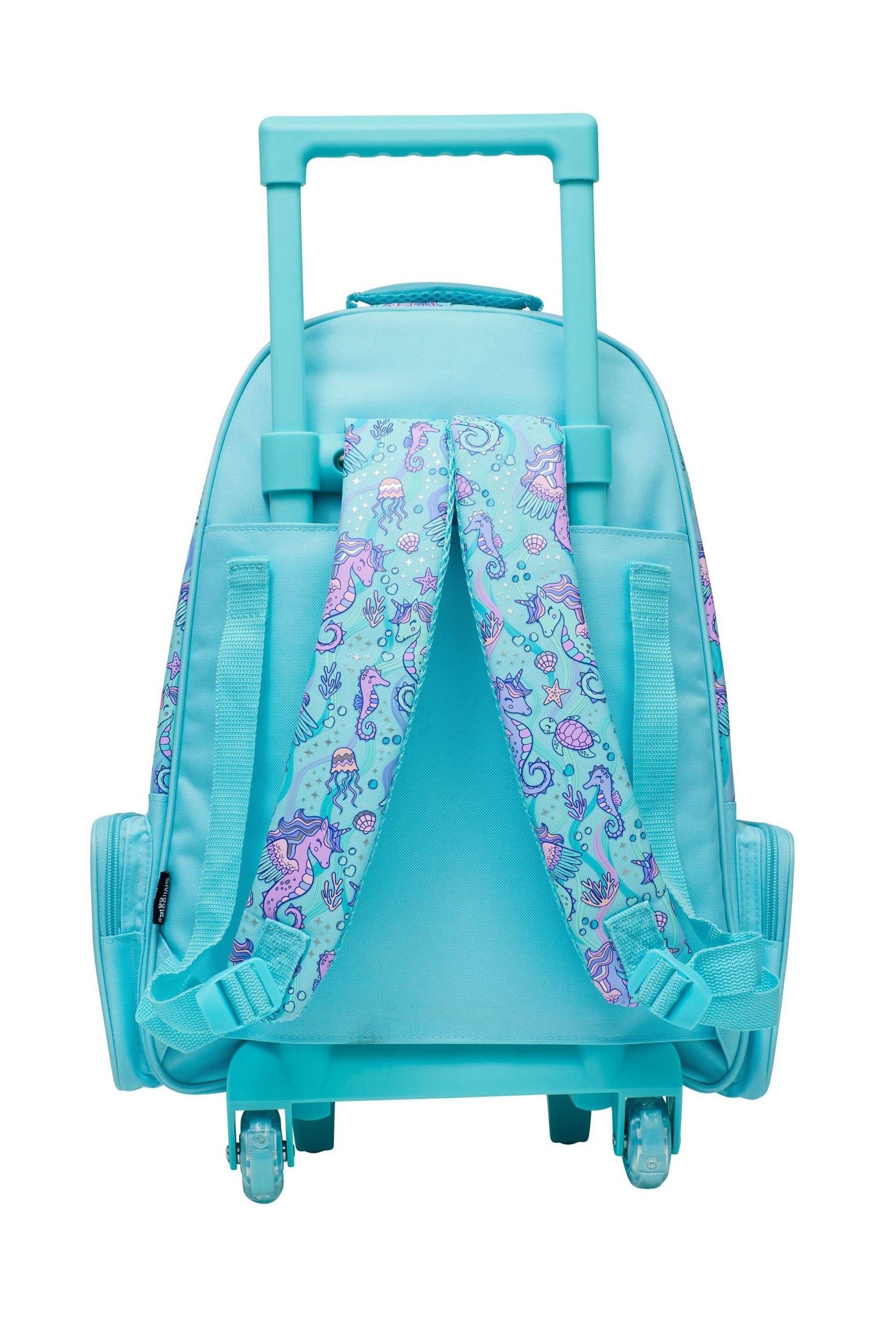 Smiggle Blue Epic Adventures Trolley Backpack With Light Up Wheels - Image 5 of 6