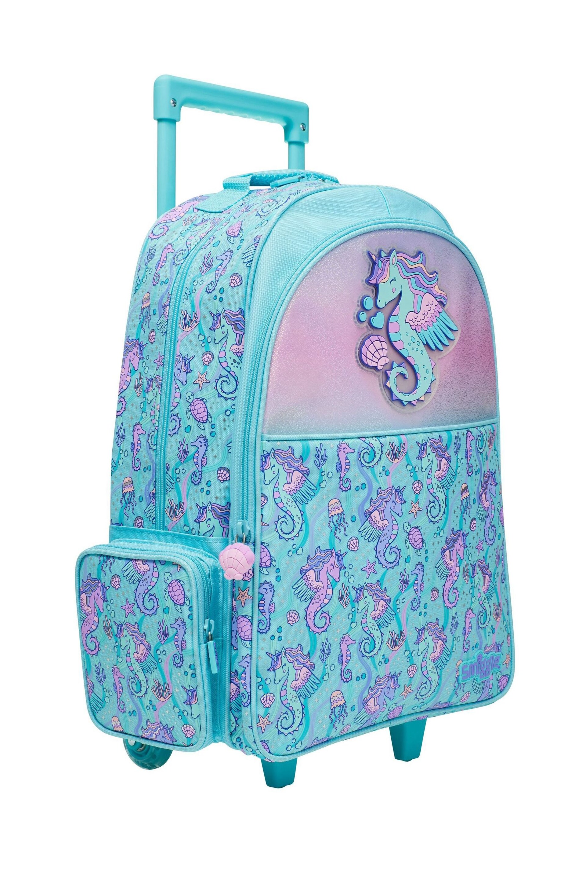 Smiggle Blue Epic Adventures Trolley Backpack With Light Up Wheels - Image 6 of 6