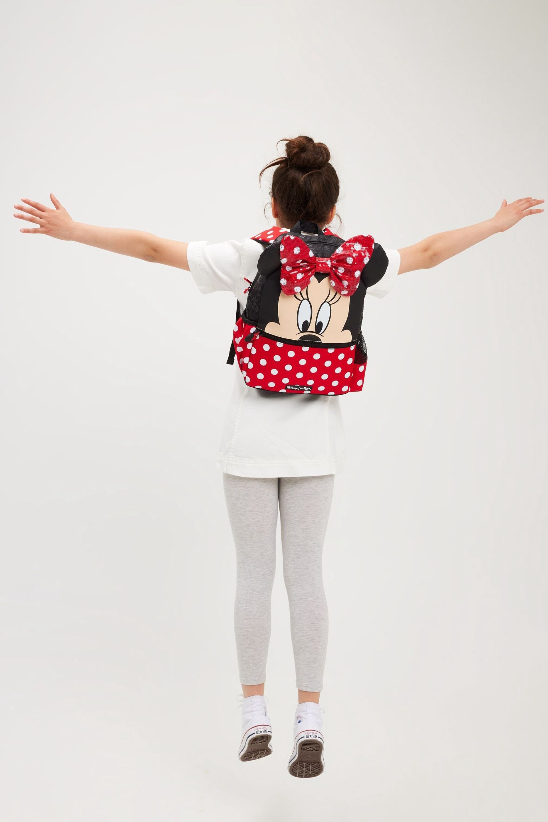 Smiggle Red Minnie Mouse Junior Character Hoodie Backpack - Image 2 of 5