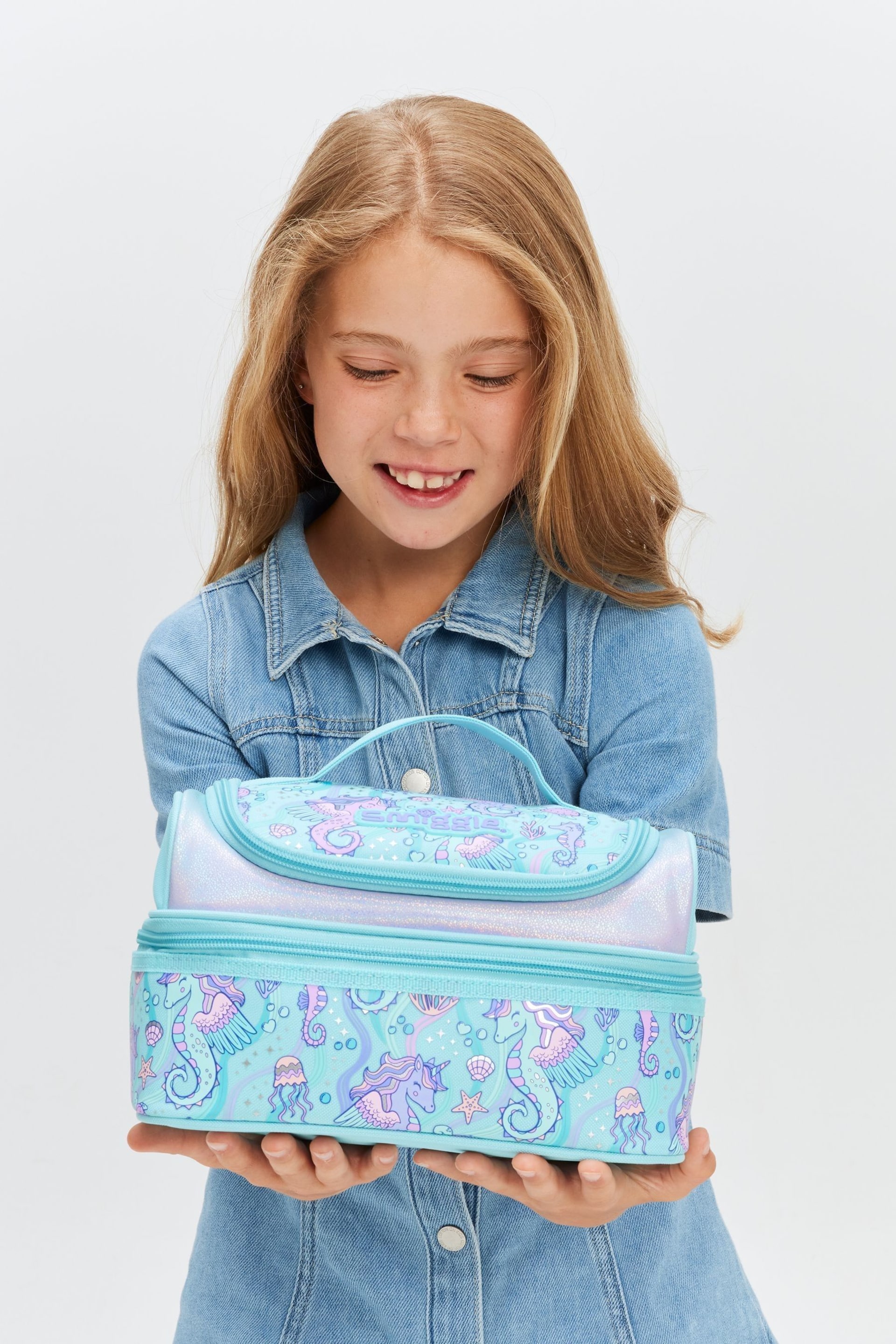 Smiggle Blue Light Epic Adventures Double Decker Lunchbox - Image 4 of 5