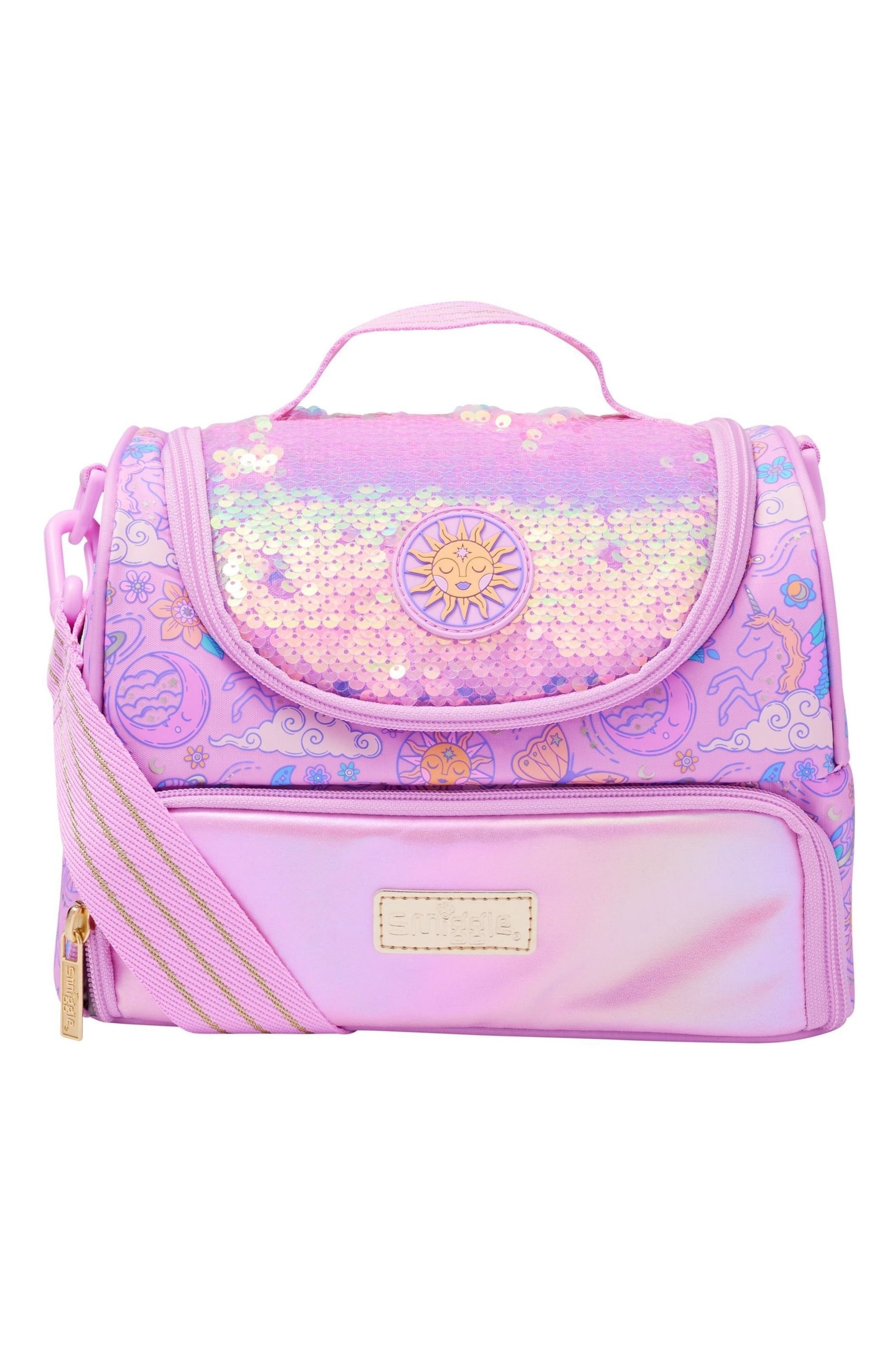 Smiggle Pink Cosmos Double Decker Lunchbox With Strap - Image 1 of 3