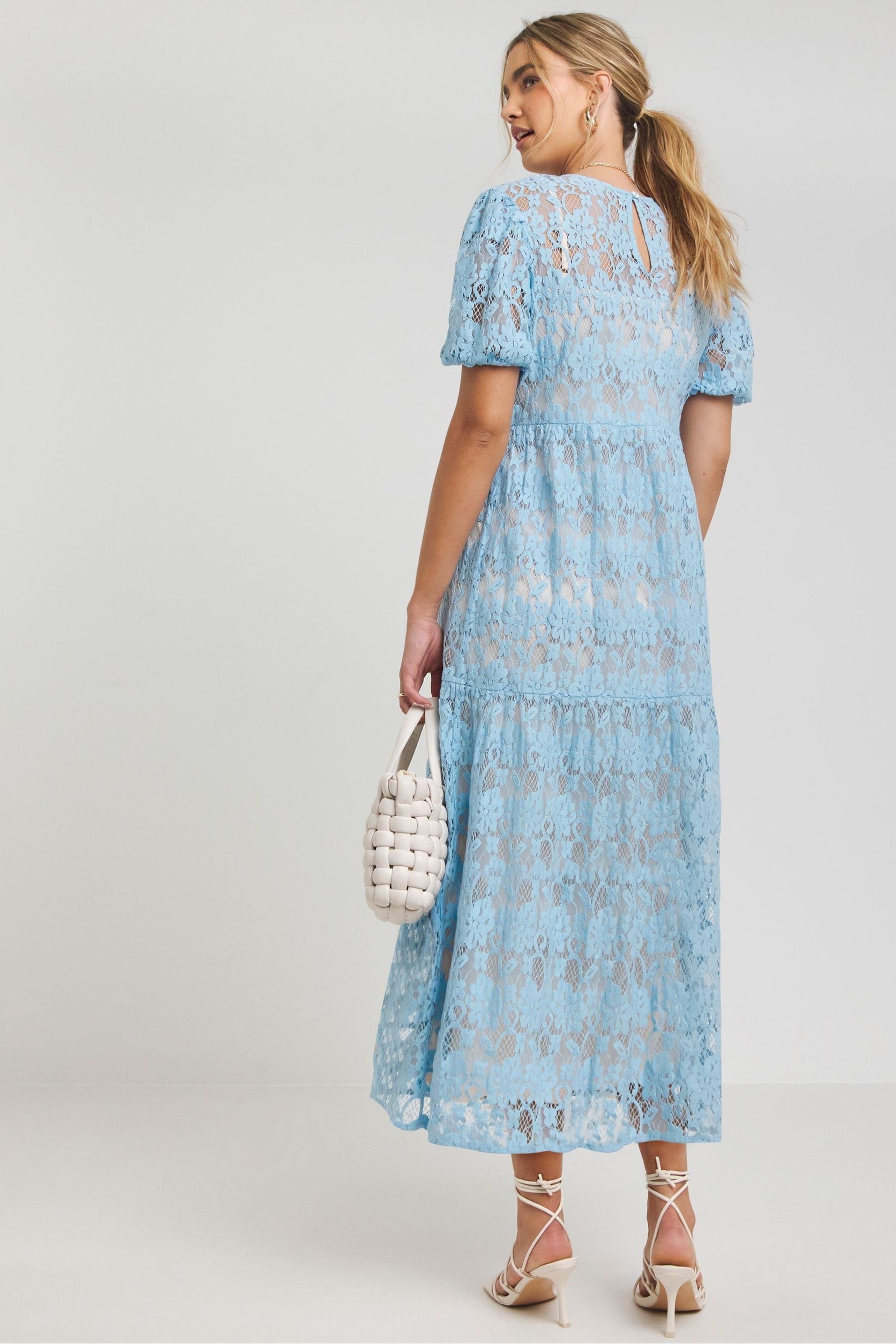Simply Be Blue Lace Midi Dress - Image 2 of 4